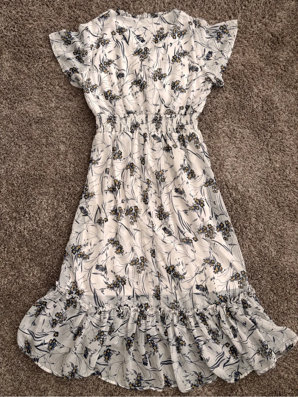 Cottage Romantic Boho Floral Midi Dress – Size L - Picture 5 of 9